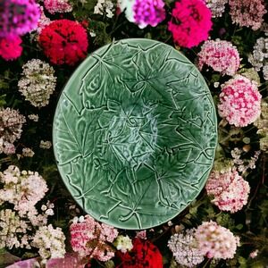 BORDALLO PINHEIRO 12" Leaf Lattice Green Large Serving Bowl Summer Salads! NEW